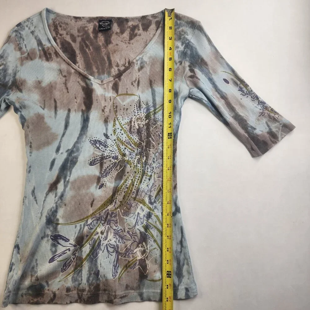 VTG Y2K Sledge USA Large L Thermal Graphic Shirt Cyber Fleur 3D Affliction Style - Picture 7 of 10